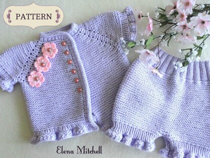 Knitting PATTERN Baby Girl Jacket Baby Bloomers by Elena Mitchell