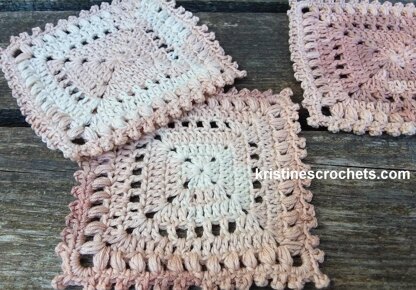Square Picot Coaster Written Pattern