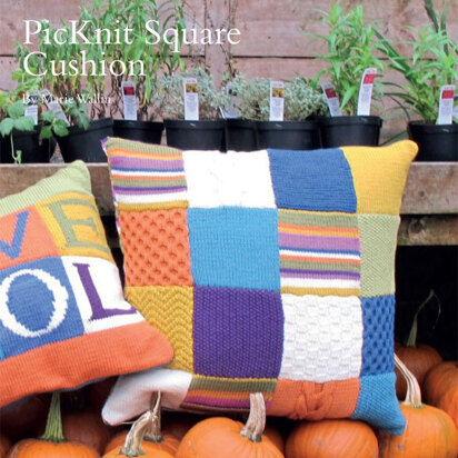 PicKnit Square Cushion in Rowan Pure Wool Worsted