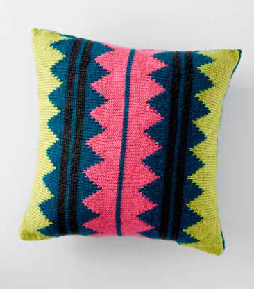 In Vivid Color Pillow in Caron Simply Soft and Simply Soft Brites - Downloadable PDF