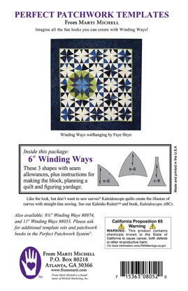 Marti Michell Set Winding Ways 6in Quilting Template