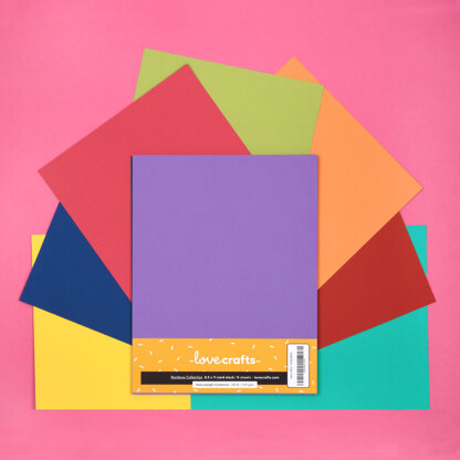 LoveCrafts Rainbow Collection Heavyweight Cardstock 100lb 8.5" x 11" 16 Pack