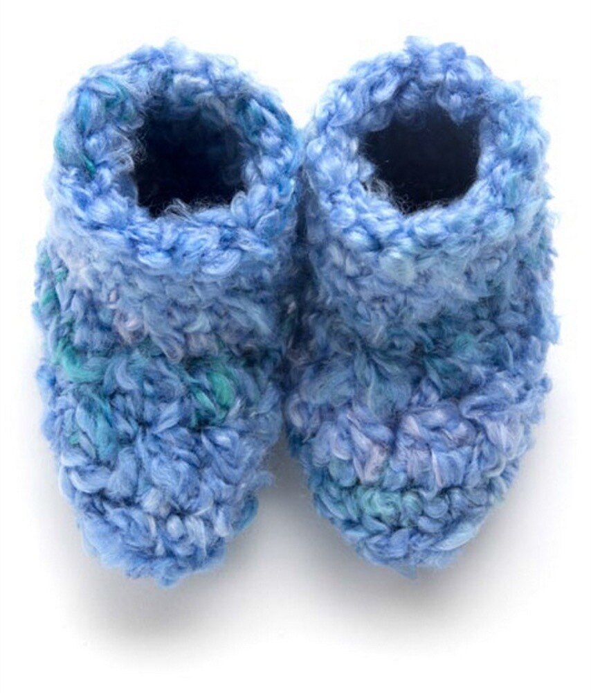 Crochet Cozy Socks in Red Heart Baby Clouds LW3227 LoveCrafts