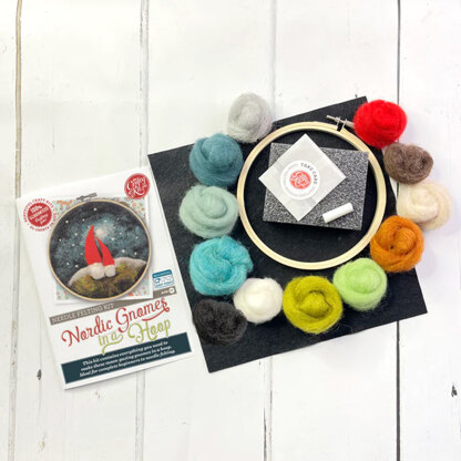 The Crafty Kit Company Ltd Gnomes in a Hoop Needle Felting Kit - 140W x 240H x 65D