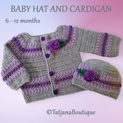 Crochet Pattern Baby Cardigan and Hat