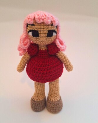 Red Rainbow Crochet Doll Pattern 3 Levels in 1