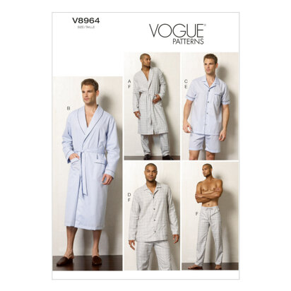 Vogue Men's Robe, Top, Shorts and Pants V8964 - Sewing Pattern