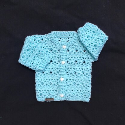 Bonnie Baby Cardigan Hat and Booties Set