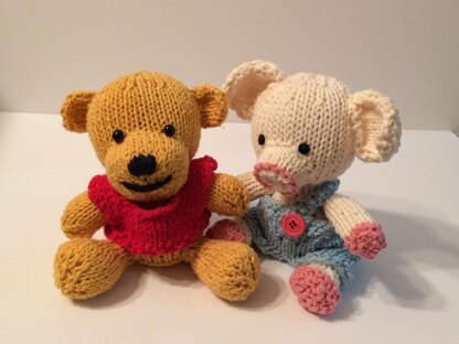 Knitkinz Bear & Piglet - for Your Office