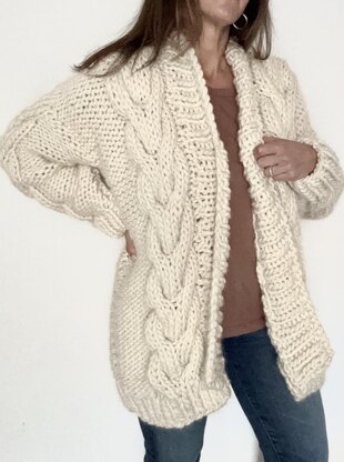 Bulky Cable Sweater Coat