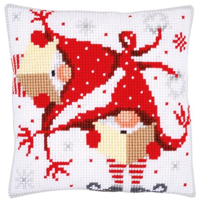 Vervaco Christmas Gnomes II Cushion Cross Stitch Kit - 40cm x 40cm