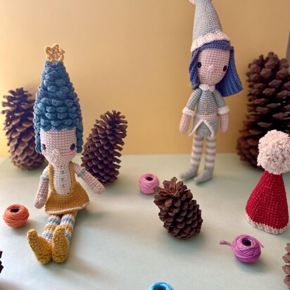 Diega the pine tree and Diega the elf - Crochet pattern/amigurumi