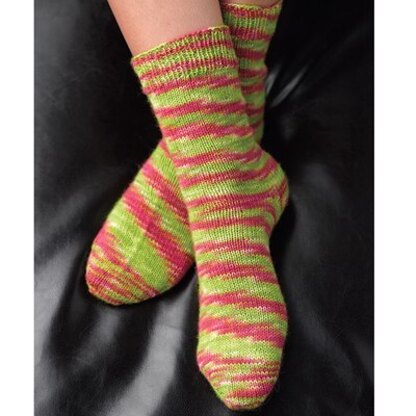 B4 Basic Toe-Up Socks - Knitting Pattern for Women in Valley Yarns Huntington