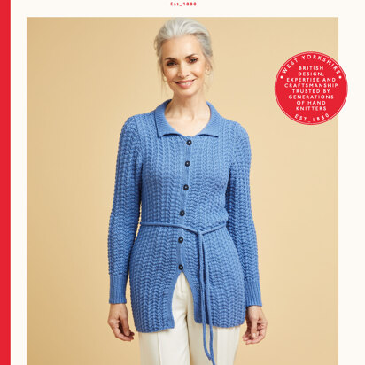 Longline Collared Cardi in Sirdar No.1 - 10662 - Downloadable PDF