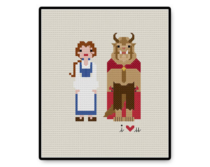 Belle and the Beast In Love - PDF Cross Stitch Pattern