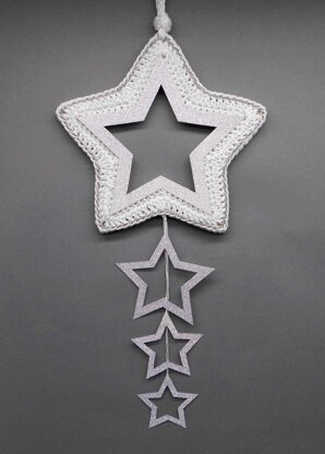 Crochet pattern star hanging decoration - super easy and versatile - from scraps of yarn