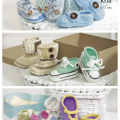 Crocheted Baby Shoes in King Cole DK - 4492 - Downloadable PDF