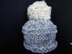 585 Knitted touque hat, flower, leaf, unisex,