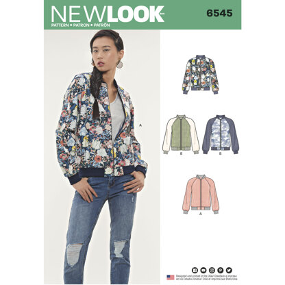 New Look 6545 Misses' Flight Jacket 6545 - Paper Pattern, Size A (6-8-10-12-14-16-18)