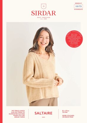 V Neck Jumper in Sirdar Saltaire - 10173 - Downloadable PDF