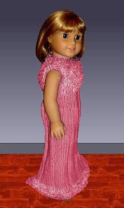 Doll clothes knitting pattern. Fits American Girl Doll. PDF, Party Dress, 016