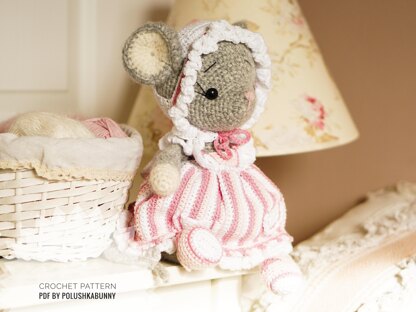 Doll Clothes, Crochet Pattern - Outfit Easter Mouse