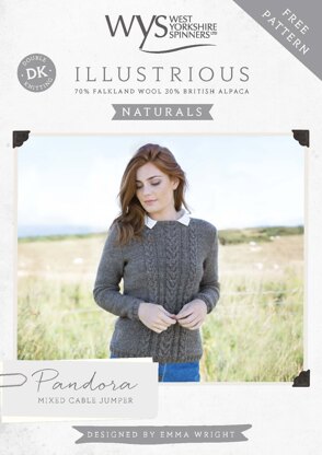 Illustrious Naturals- Pandora Mixed Cable Jumper in West Yorkshire Spinners Illustrious - Downloadable PDF