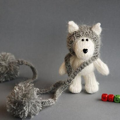 White Wolf in the gray hat - knitting pattern