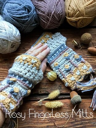 Rosy Fingerless Mitts