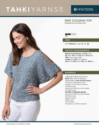 Tahki Yarns Mist Dolman Top PDF