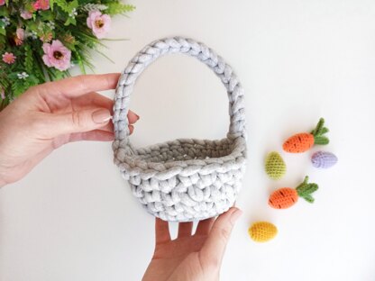 Crochet basket pattern, Easter basket easy crochet pattern