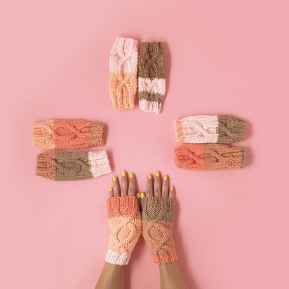 "The Essential Knitted Wristwarmers" - Free Accessory Knitting Pattern in Paintbox Yarns Chunky Pots - knitting pattern