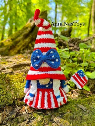 USA Patriotic American Gnome_girl