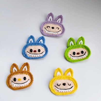 Labubu Crochet Pattern Free,Labubu Hair Clip Free Crochet Pattern,Crochet Labubu Pattern