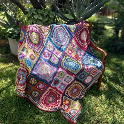 African Flowers Patchwork Blanket