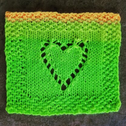 Eyelet Heart Washcloth