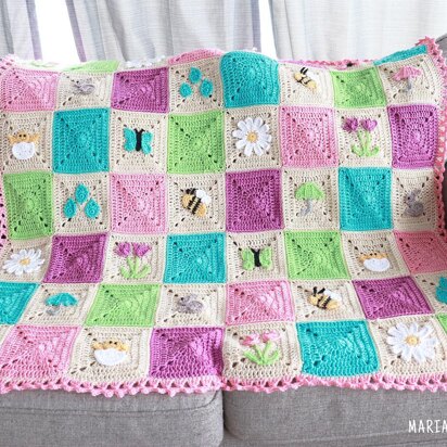 Spring Granny Square Blanket