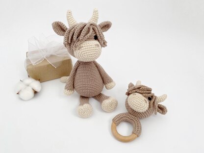 Highland cow toy crochet pattern amigurumi