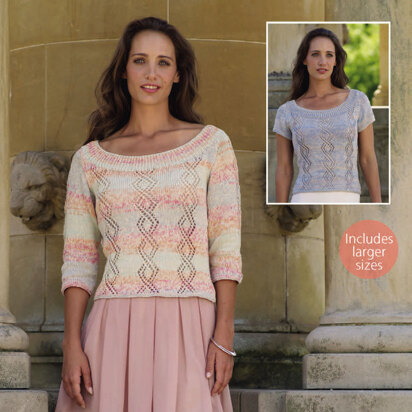 3/4 and Short Sleeved Tops in Sirdar Toscana DK - 7977 - Downloadable PDF