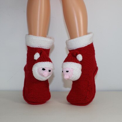 Childrens Santa Head Christmas Slippers