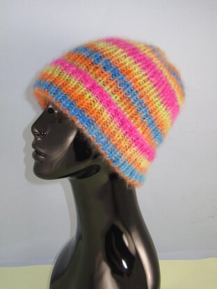 Angel Print Mohair All Rib Beanie Hat