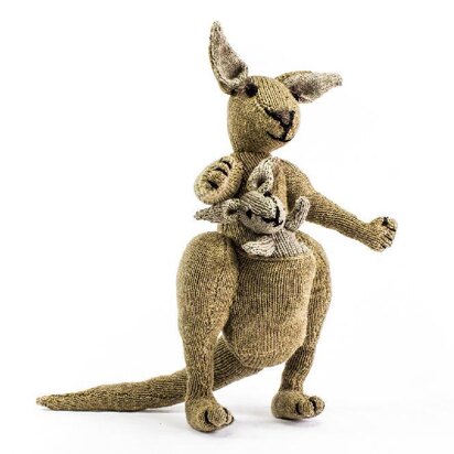 Australian Kangaroo and Joey - knitting pattern