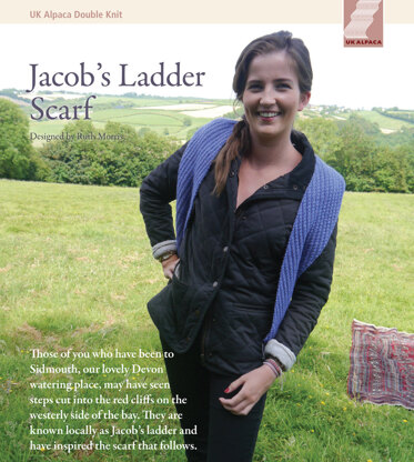 Jacob's Ladder Scarf in UK Alpaca Baby Alpaca Silk DK