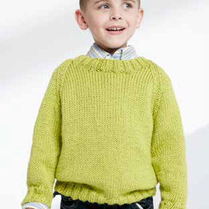 Child's Knit Crew Neck Pullover in Caron Simply Soft - Downloadable PDF - knitting pattern