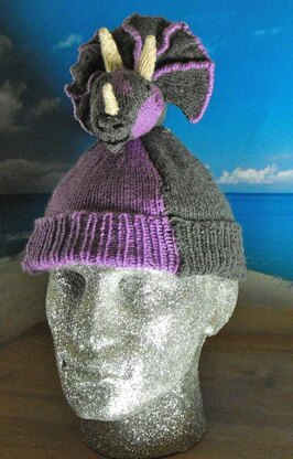 TRACY TRICERATOPS BEANIE HAT KNITTING PATTERN