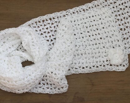 Lace Scarf with Flower