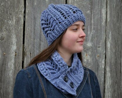 Column of Puffs Hat and Cowl