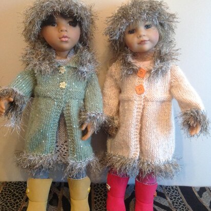 Dolls fur trimmed coat and hat for 18" doll.