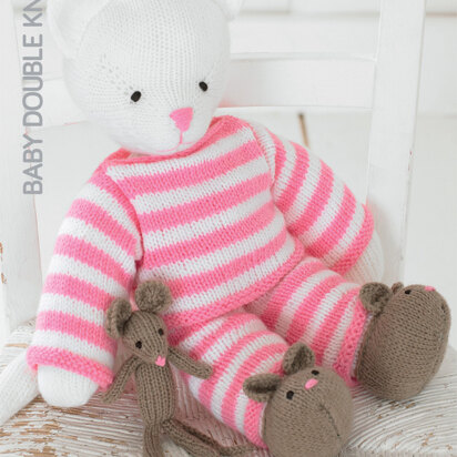 Kitty Toy in Pyjamas in Hayfield Baby DK - 4464 - Downloadable PDF