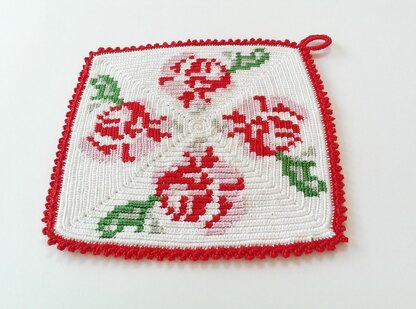 Potholder with roses